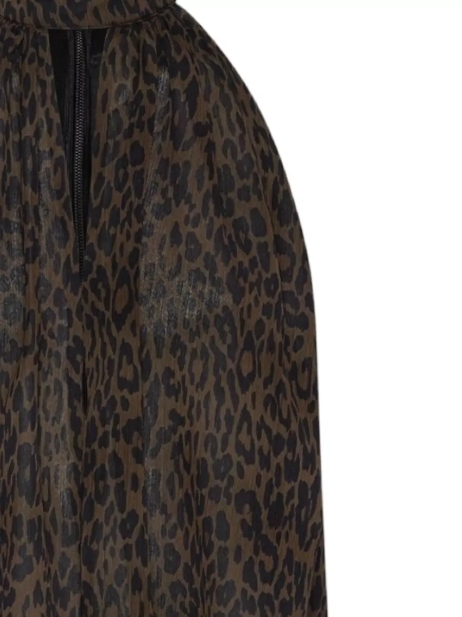 Rotate Leopard-Print Halterneck Bow Top