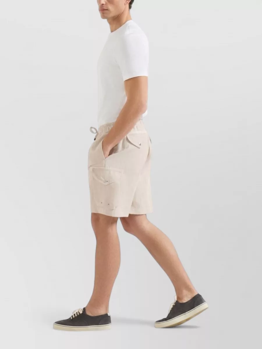 Brunello Cucinelli Linen Cotton Cargo Bermuda Shorts
