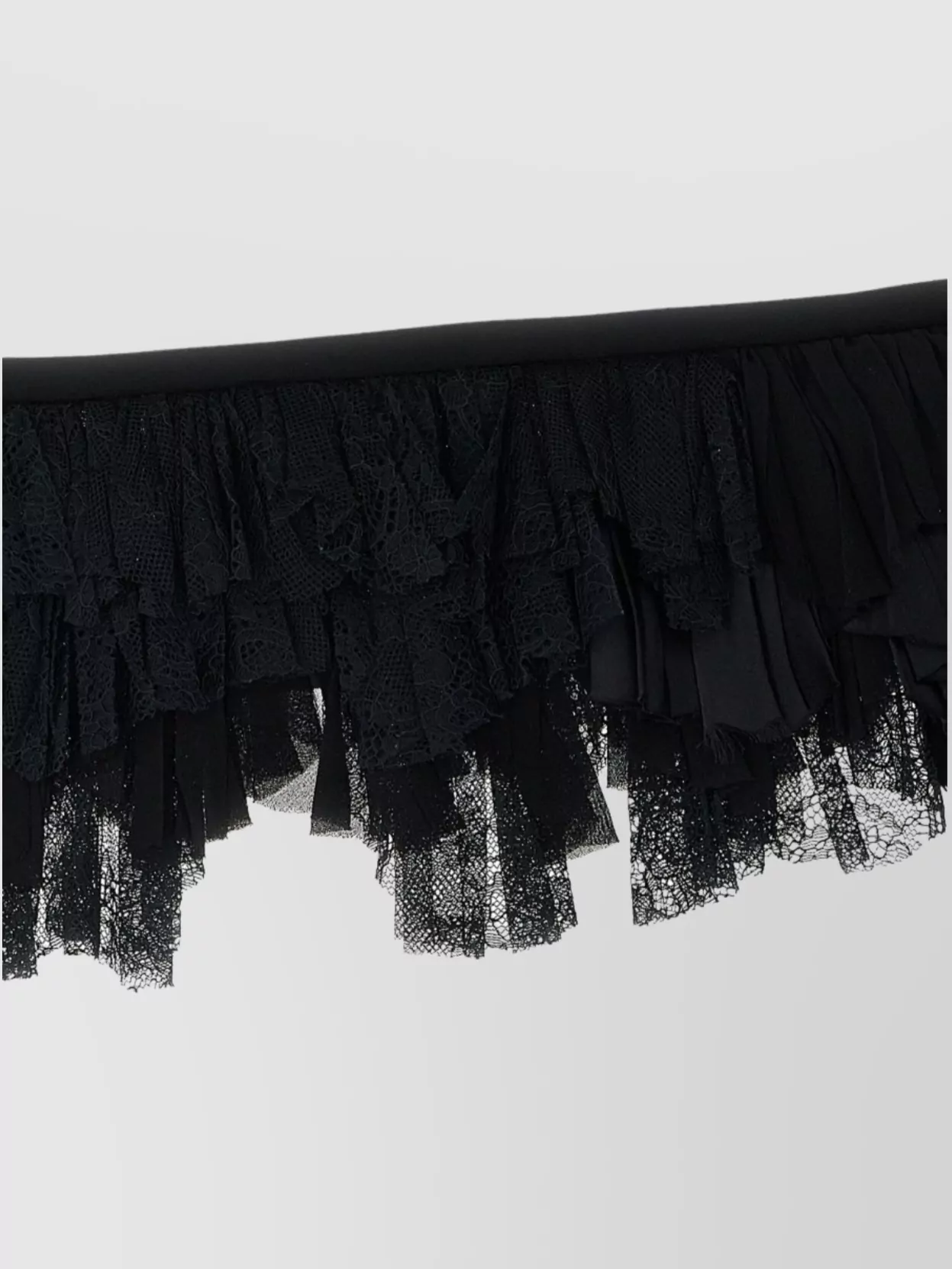Alberta Ferretti Layered Lace Ruffle Sheer Collar Jacket