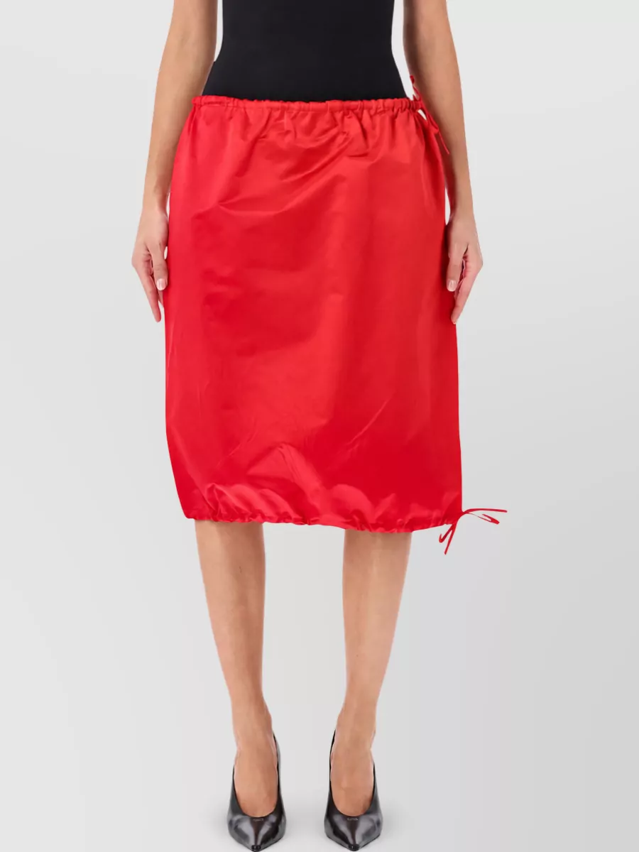 Prada Silk Satin Midi Skirt