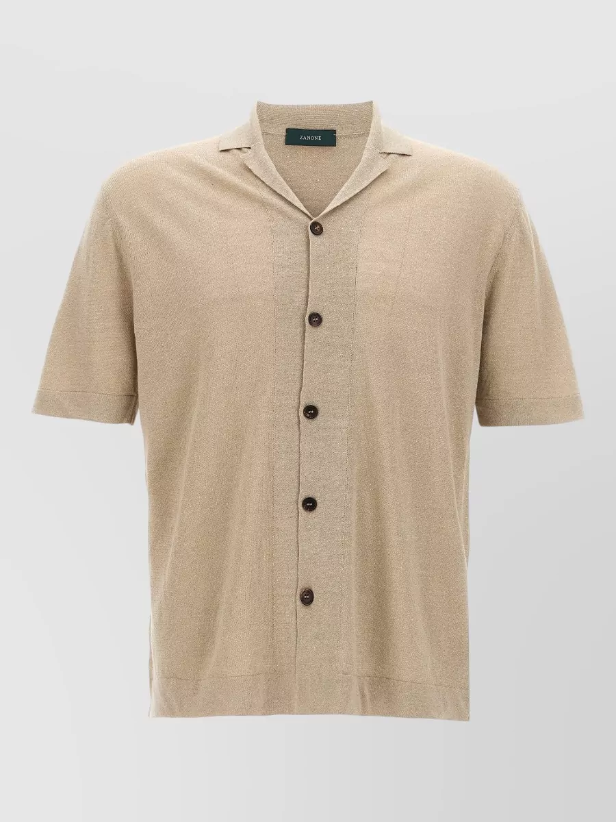 Zanone Linen Cotton Short-Sleeve Shirt