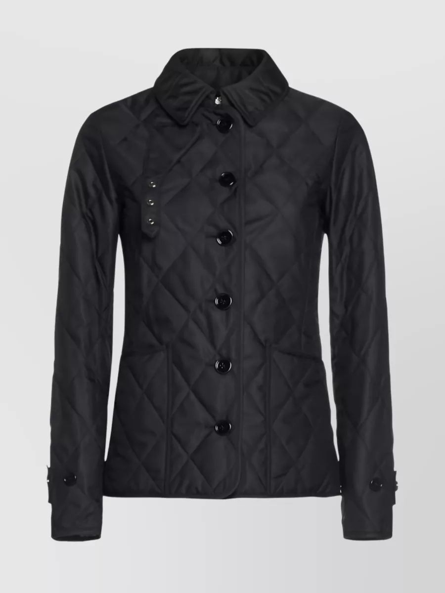 Shop Burberry Diamond Quilted Thermoregulated Jacket In Black