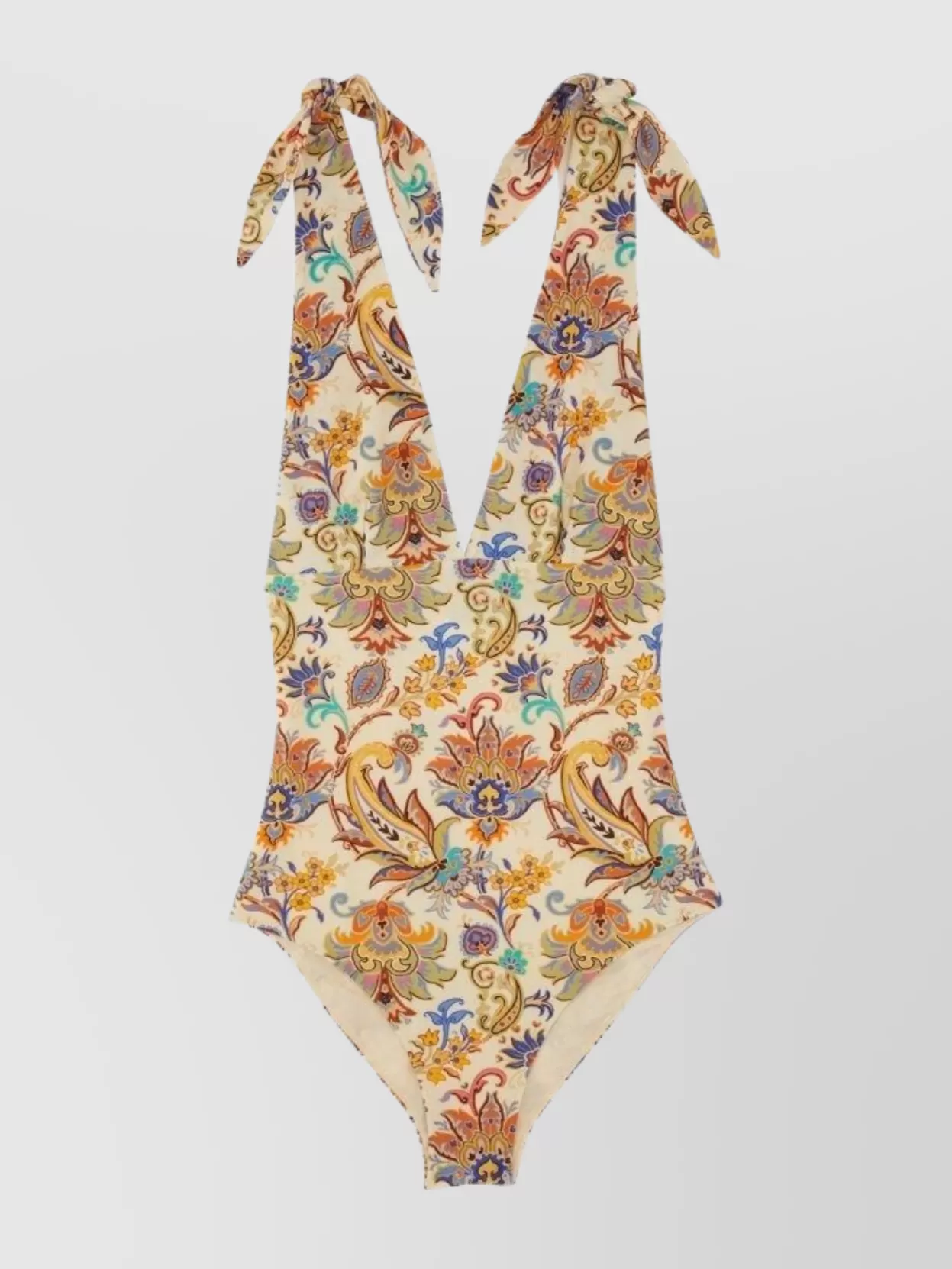 Etro Floral Deep V-Neck Swimsuit