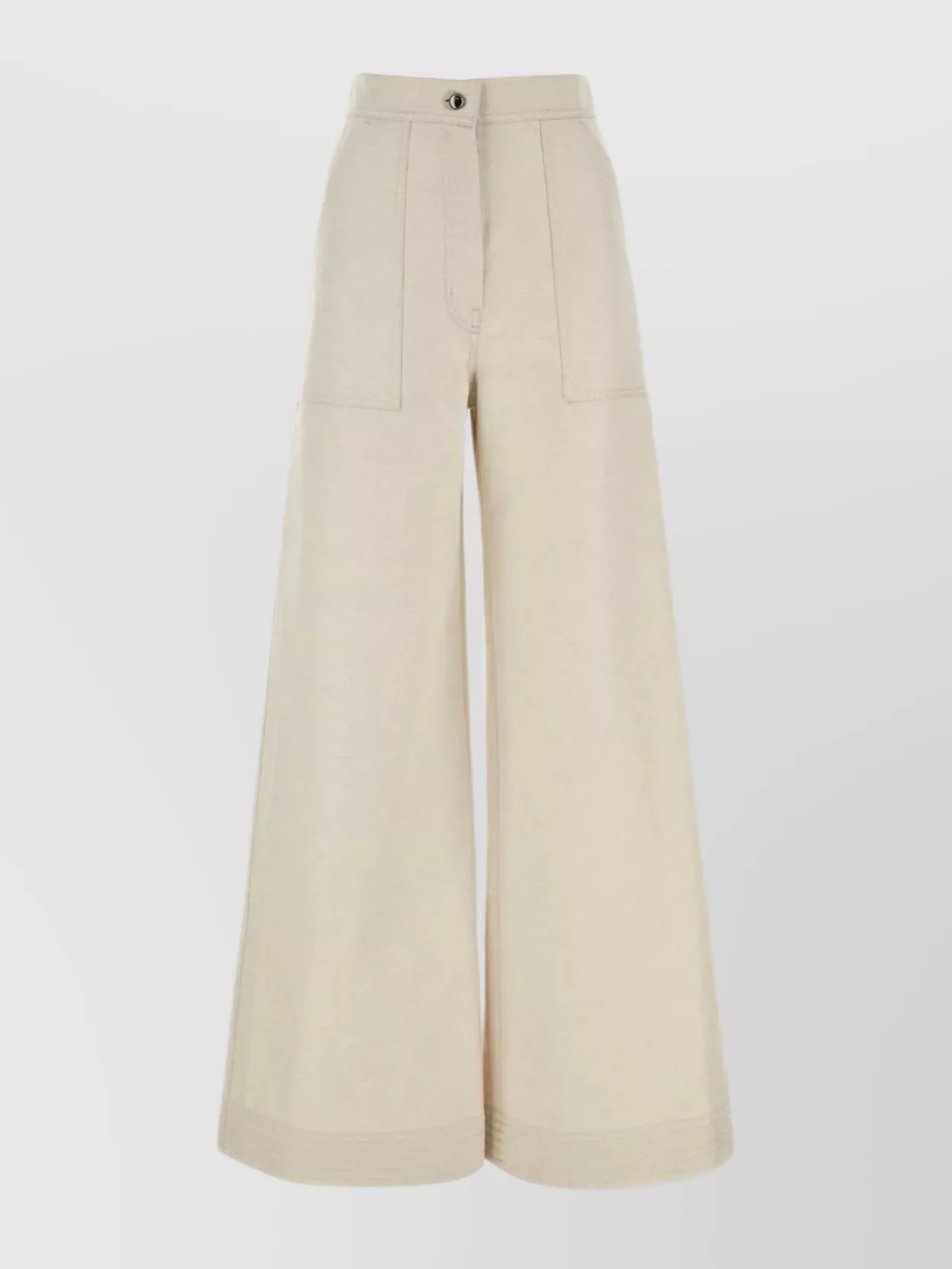 Shop Max Mara Wide-leg High-waisted Cotton-linen Pant