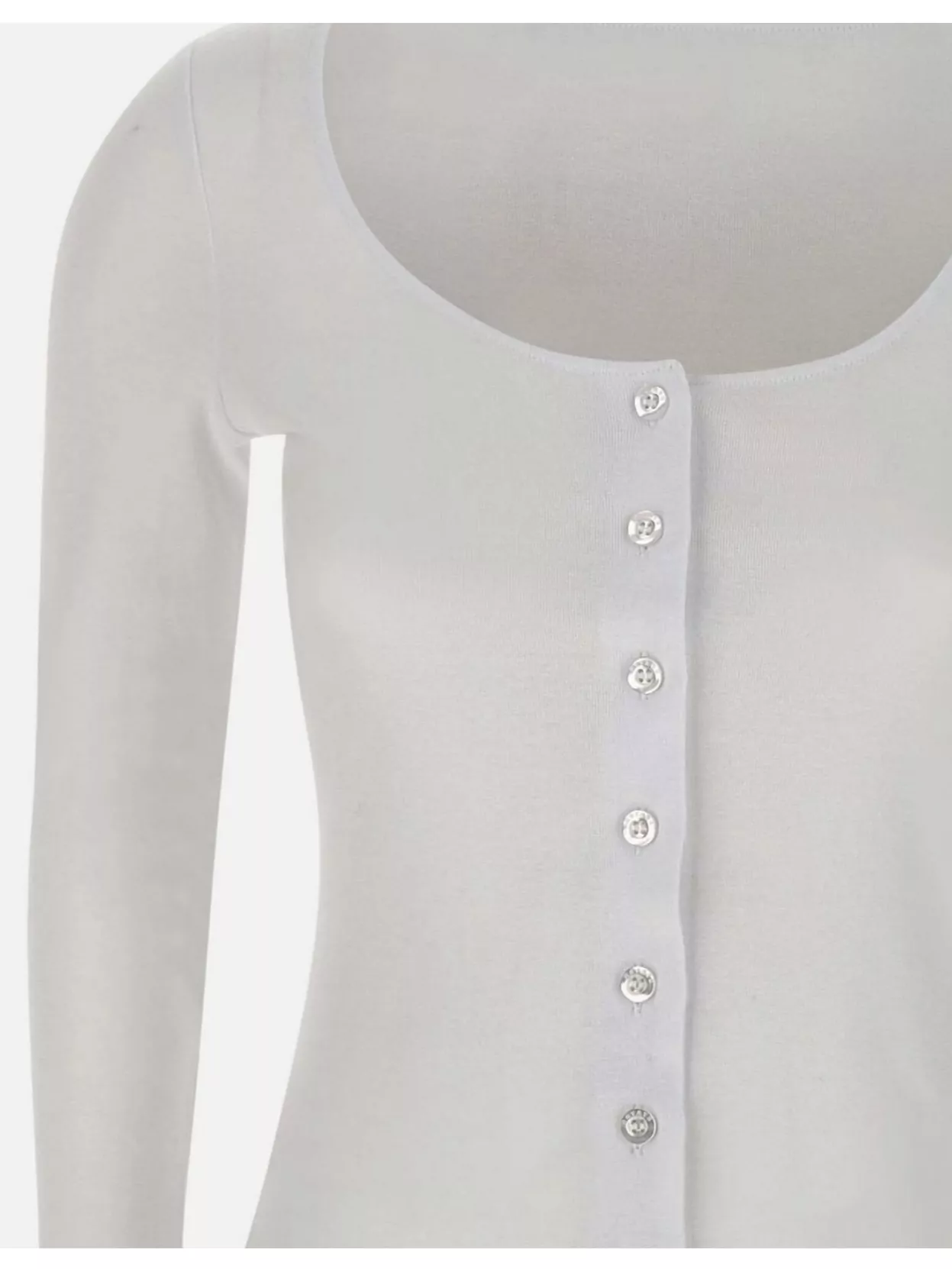 ROTATE BIRGER CHRISTENSEN COTTON SWEATER WITH DEEP V-NECKLINE AND GATHERED DETAILING