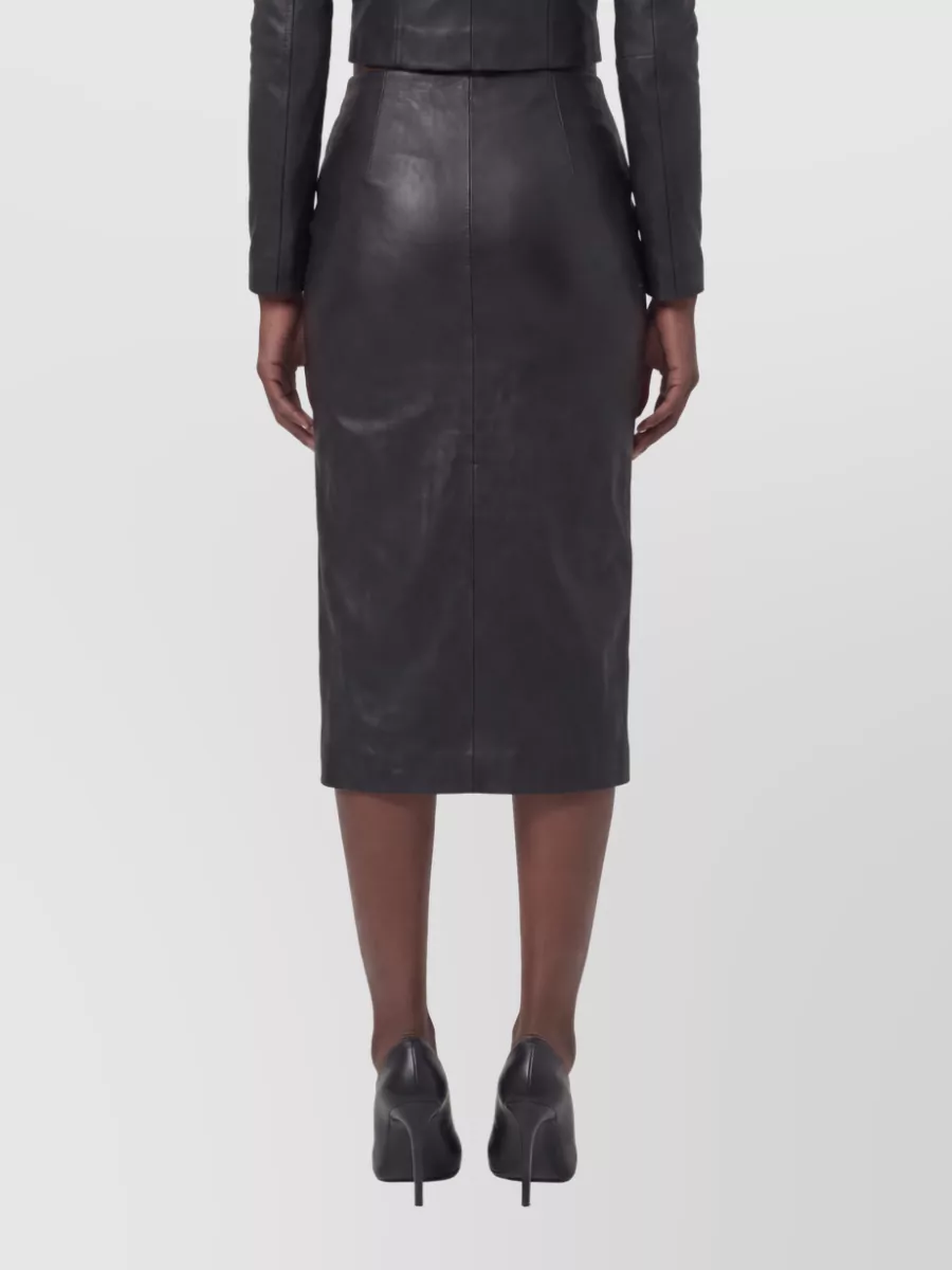 Gucci Leather Slim-Fit Fitted Skirt