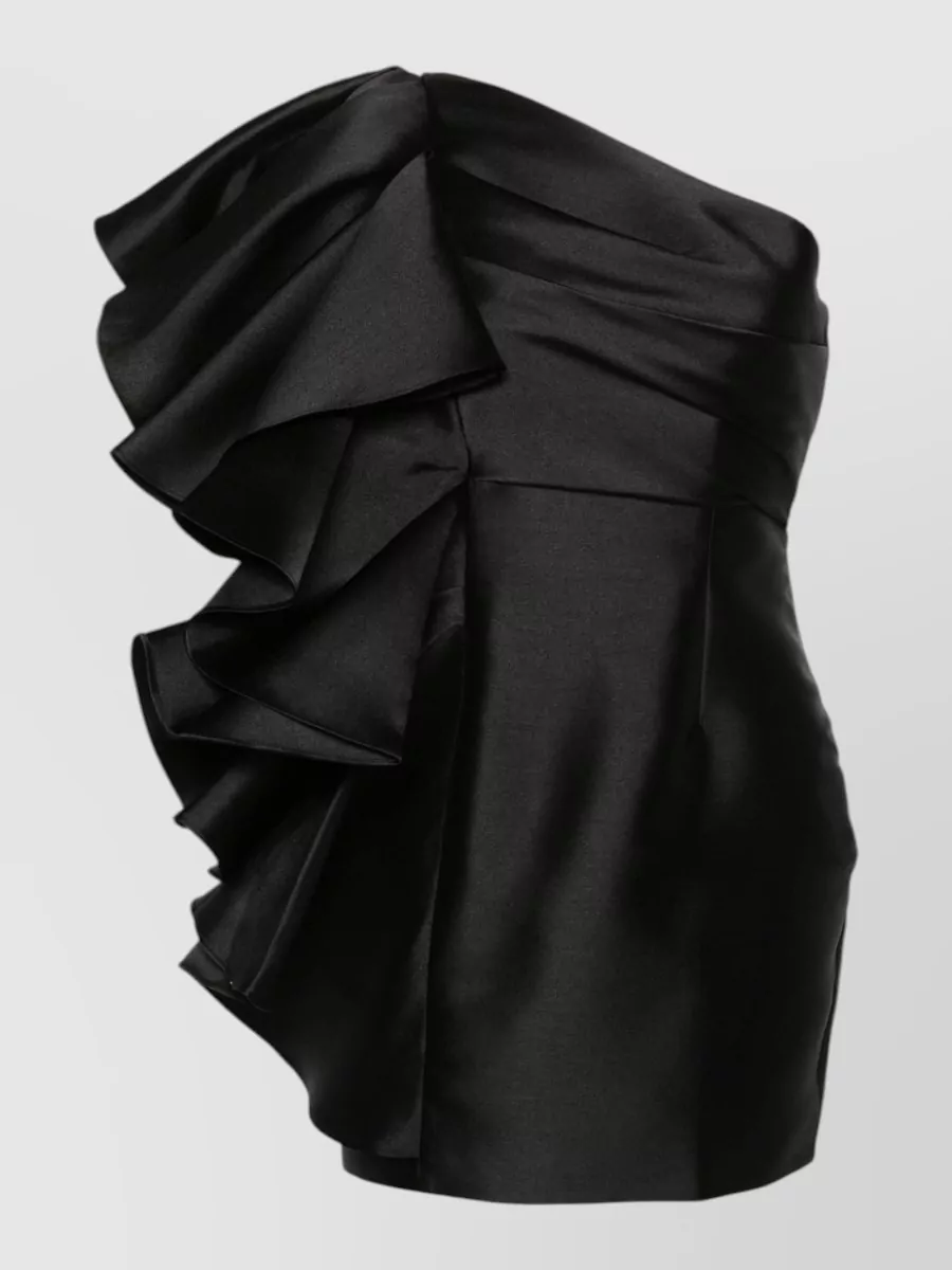 Solace London Asymmetric One-Shoulder Sleeveless Draped Mini Dress