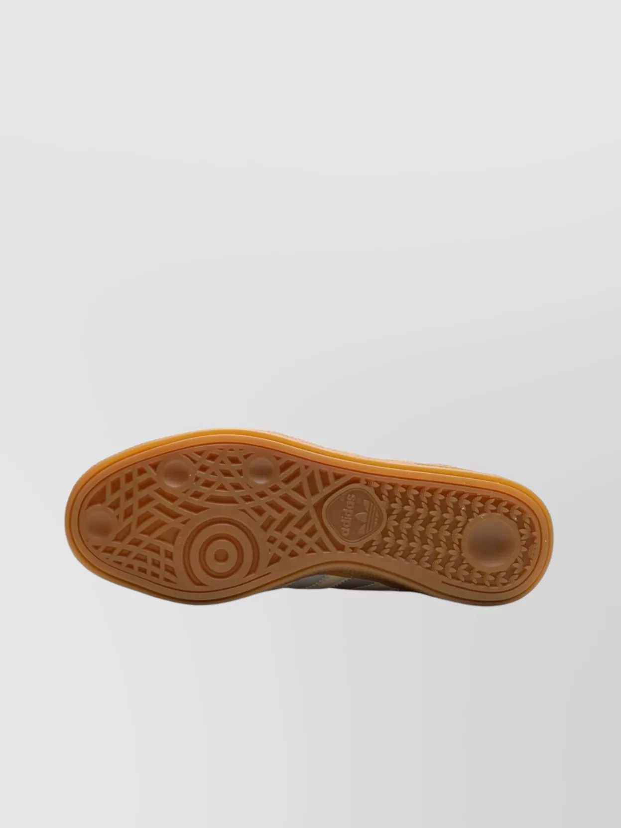 Adidas Round Toe Low-Top Leather Sneaker With Contrasting Heel Counter And Gum-Rubber Sole