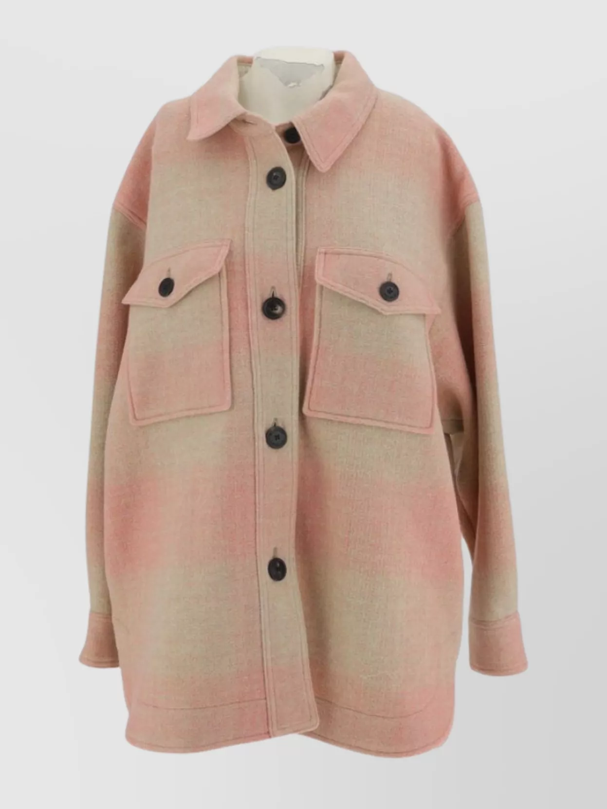 Shop Isabel Marant Étoile Harveli-ga Coat Chest Pockets Cuffed Sleeves