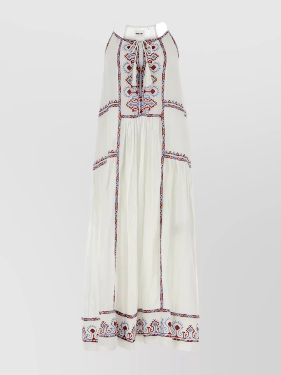Shop Isabel Marant Étoile Pamela Cotton Embroidered Dress In Cream