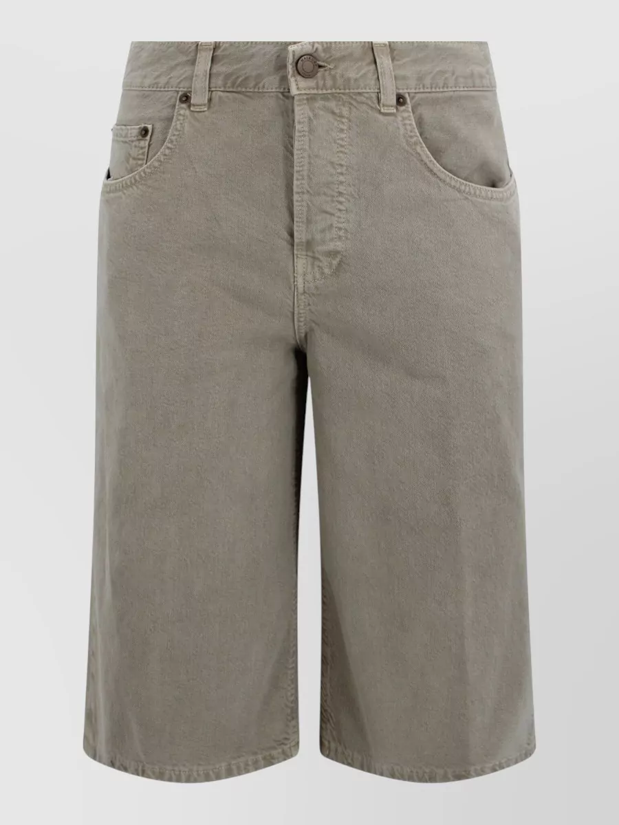 Haikure twill straight-leg knee-length shorts