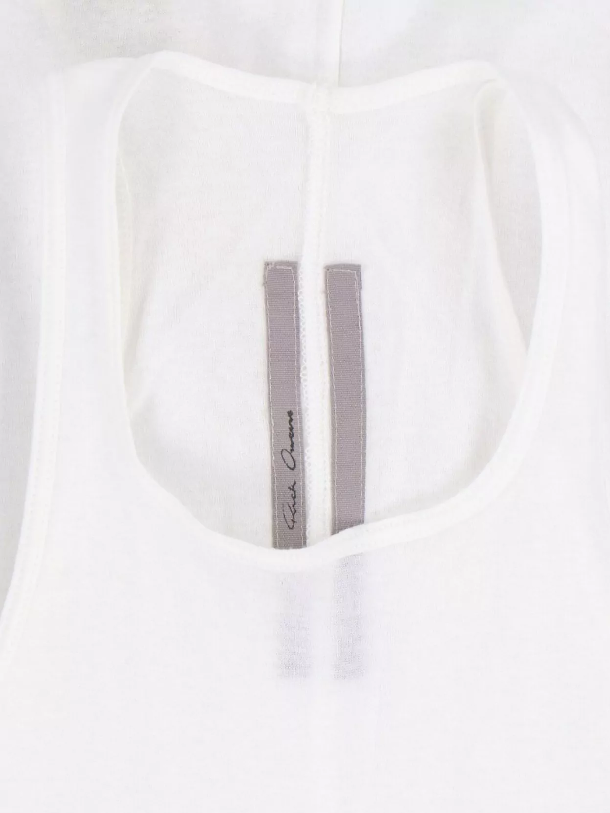 Rick Owens Sleeveless Racerback Top Round Neck In White