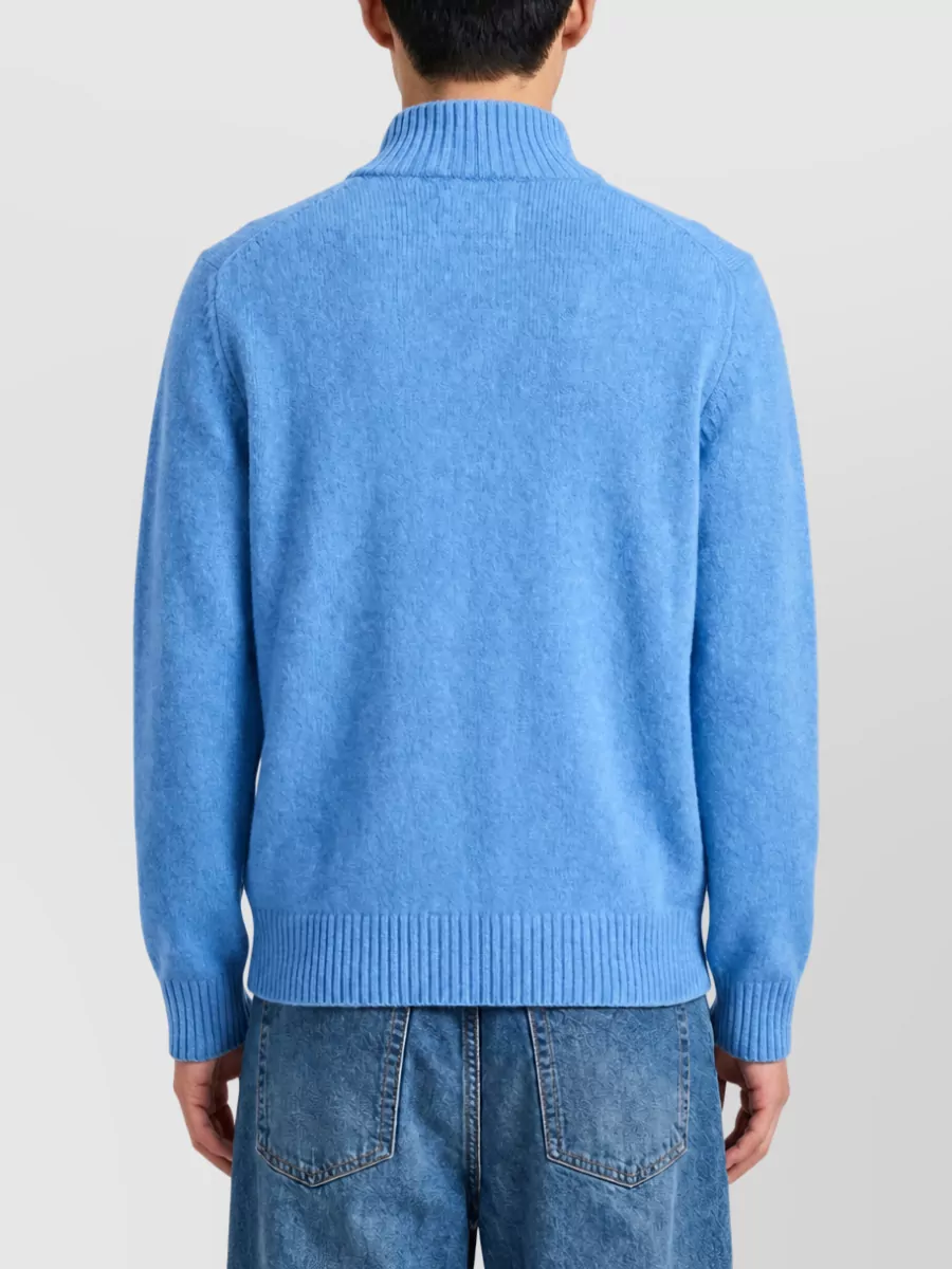 Guest In Residence Cashmere Ribbed Relaxed-Fit Half-Zip Turtleneck Jumper