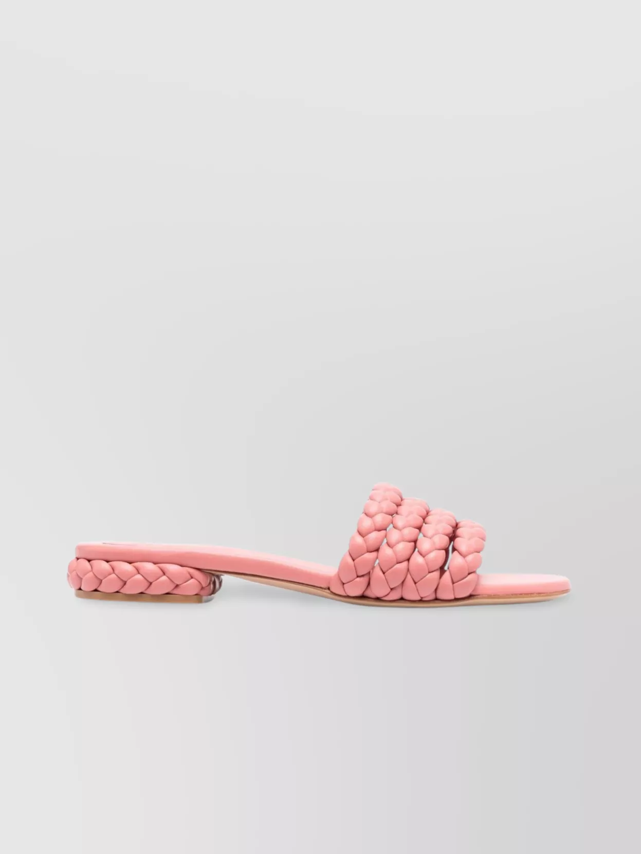 Gianvito Rossi Nappa Braided Flat Sole Sandals
