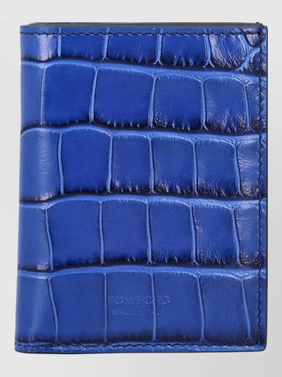 Tom Ford leather crocodile-effect card holder