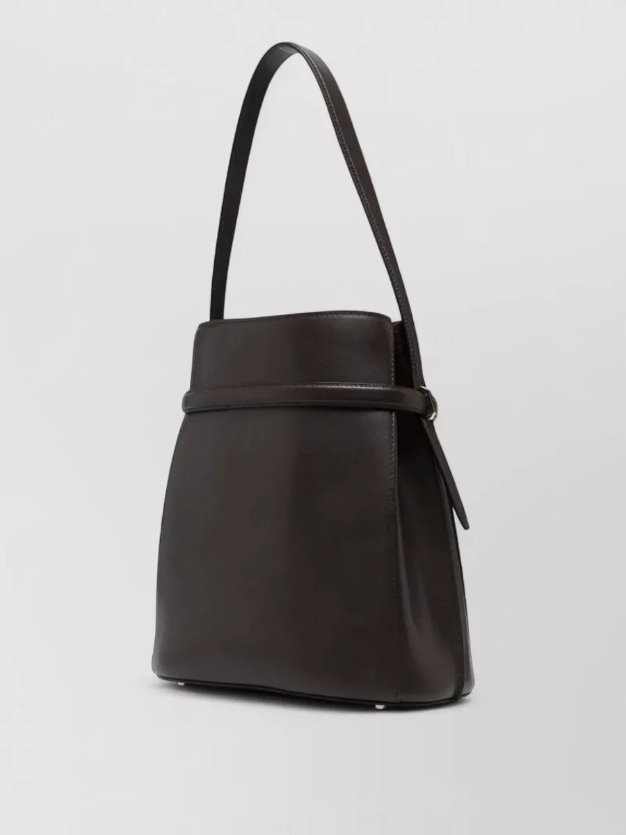 Totême Belt Detail Leather Bucket Shoulder Bag