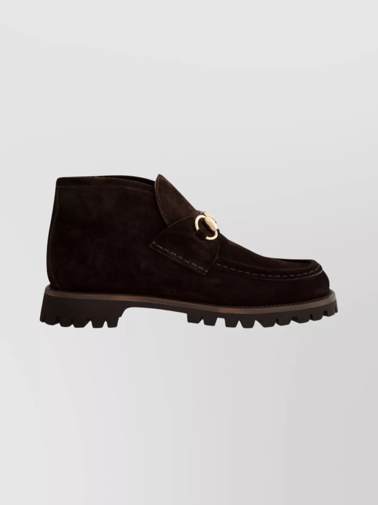 Gucci Suede Ankle Boots Gold-tone Hardware In Brown