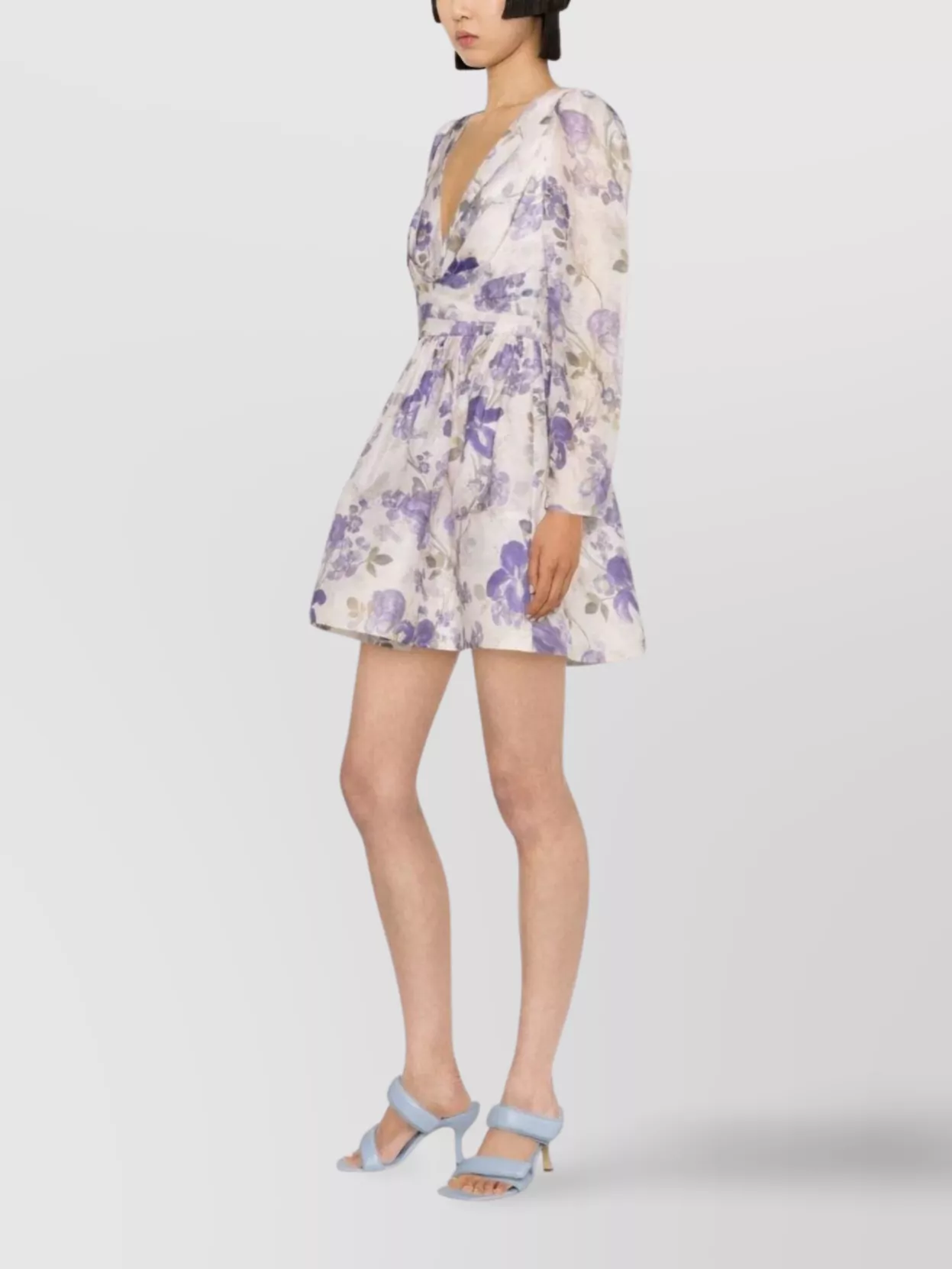 【Zimmermann】Floral semi-sheer cotton minidress Floral semi-sheer cotton minidress in multicoloured