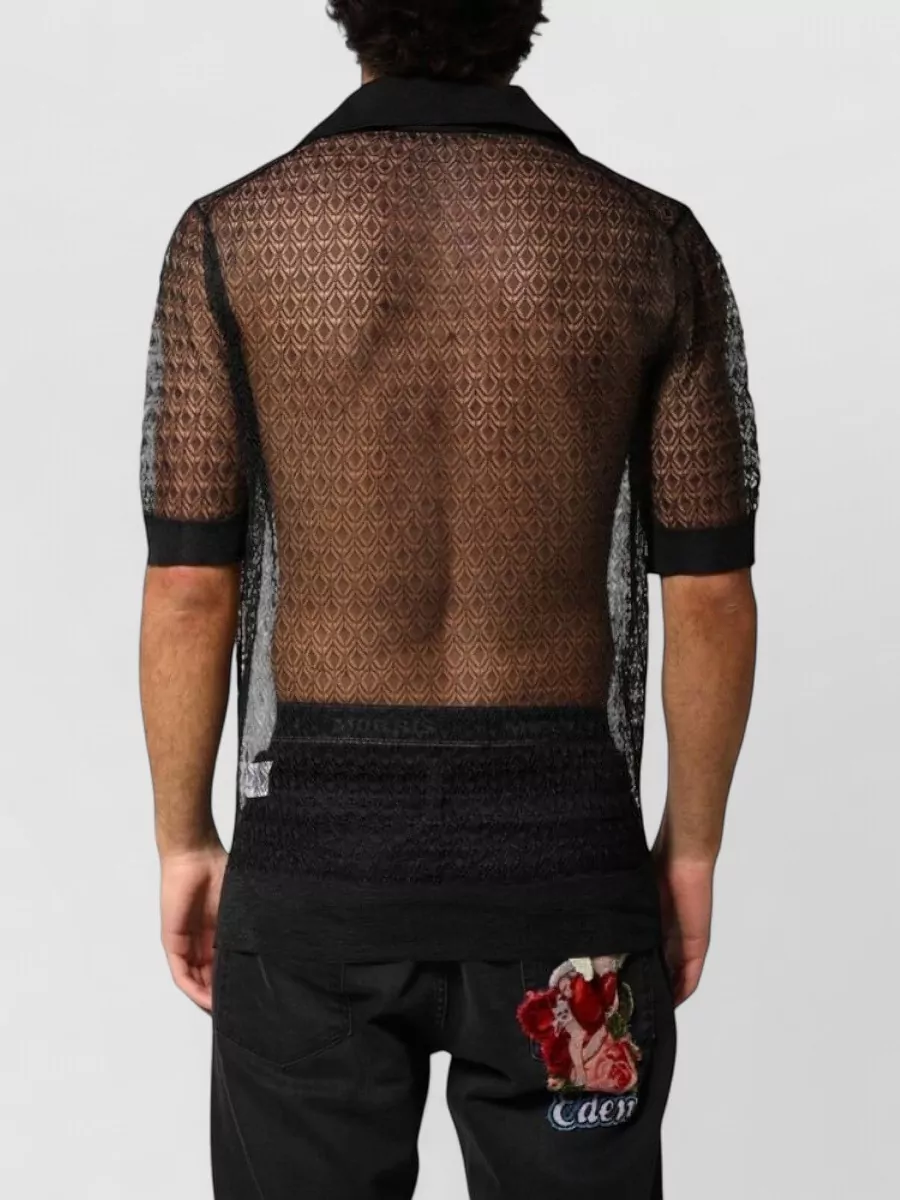 Dolce&Gabbana Sheer Short-Sleeve Polo Shirt