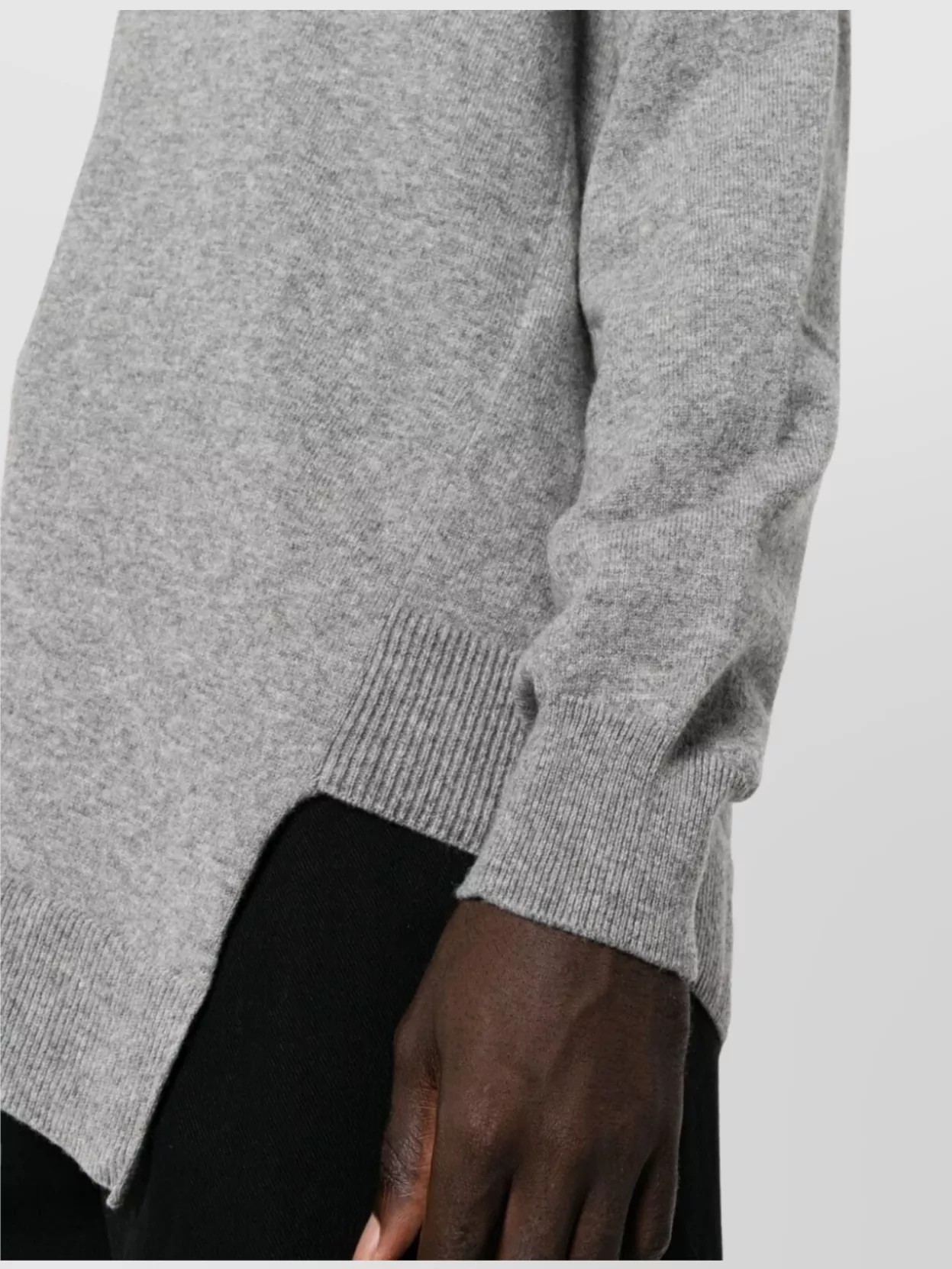Comme Des Garçons Asymmetric Hem Long Sleeve Knit Sweater