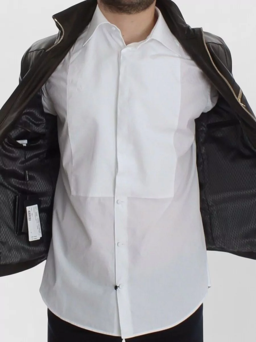 Dolce&Gabbana Lambskin Leather Zipped Jacket
