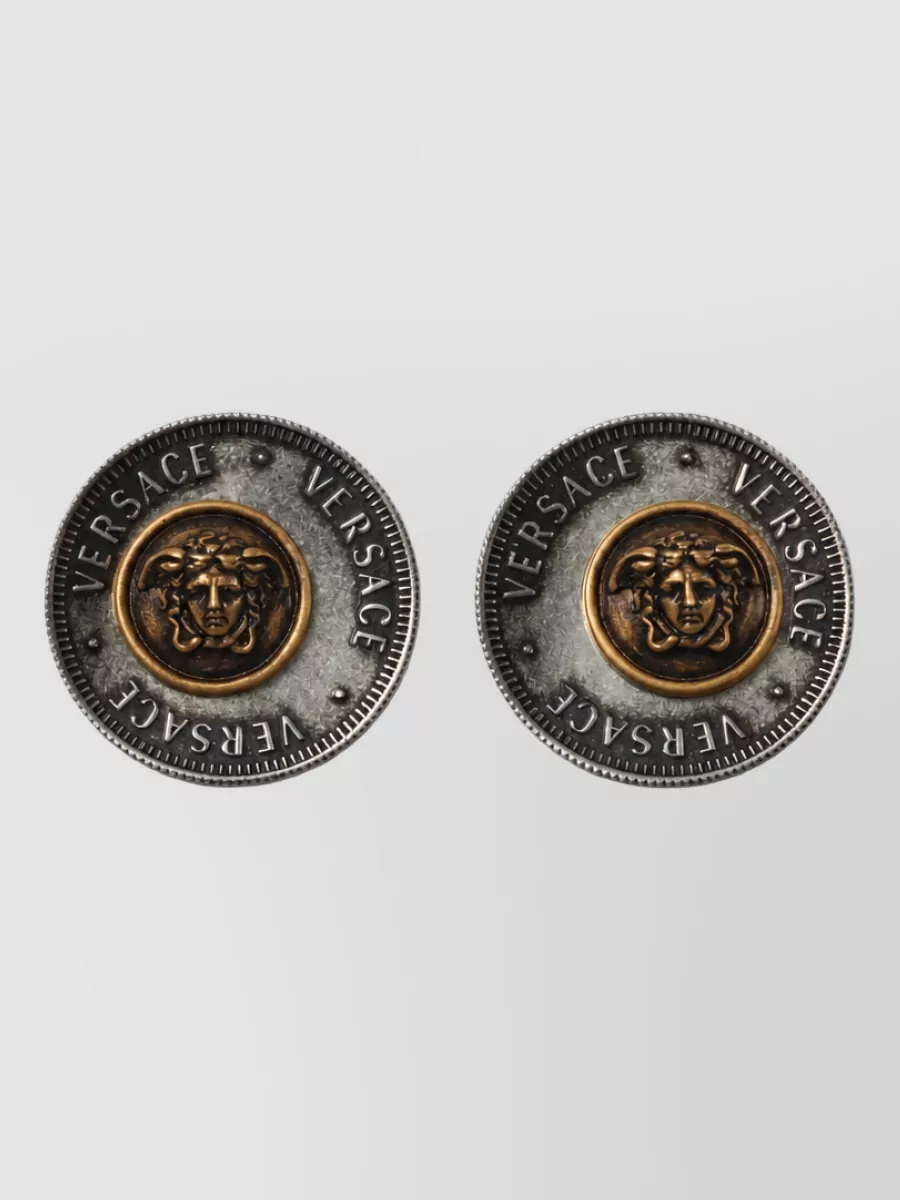 Versace Metal Stud Earrings