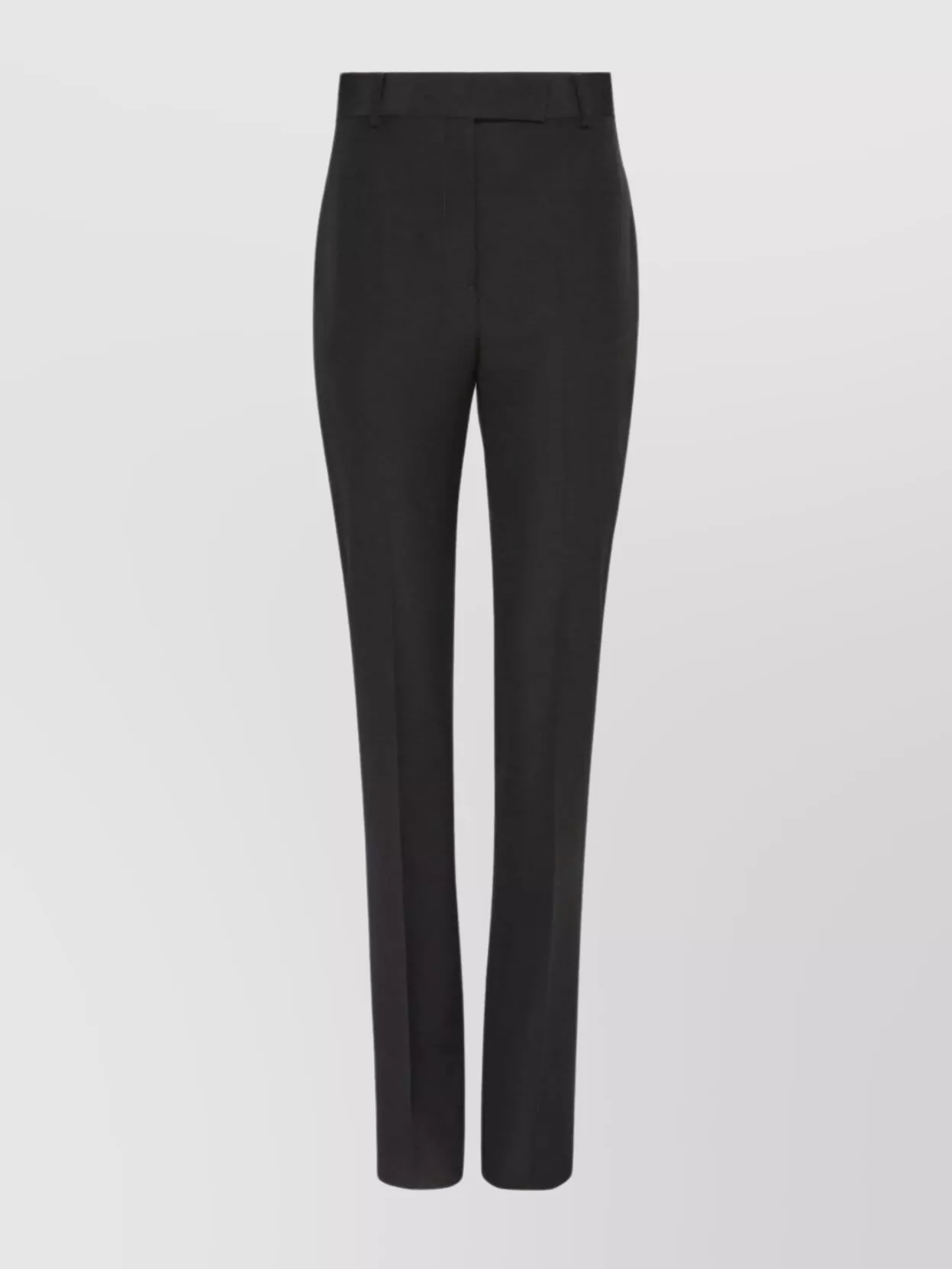 Shop Ferragamo Tailored Virgin Wool Trousers With Pressed Crease In Black