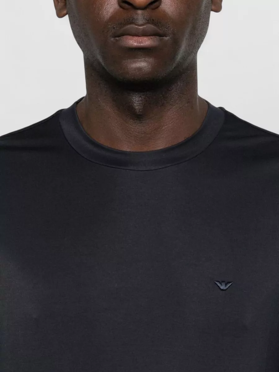 Emporio Armani Silk-Blend Logo-Detail Short-Sleeve T-Shirt