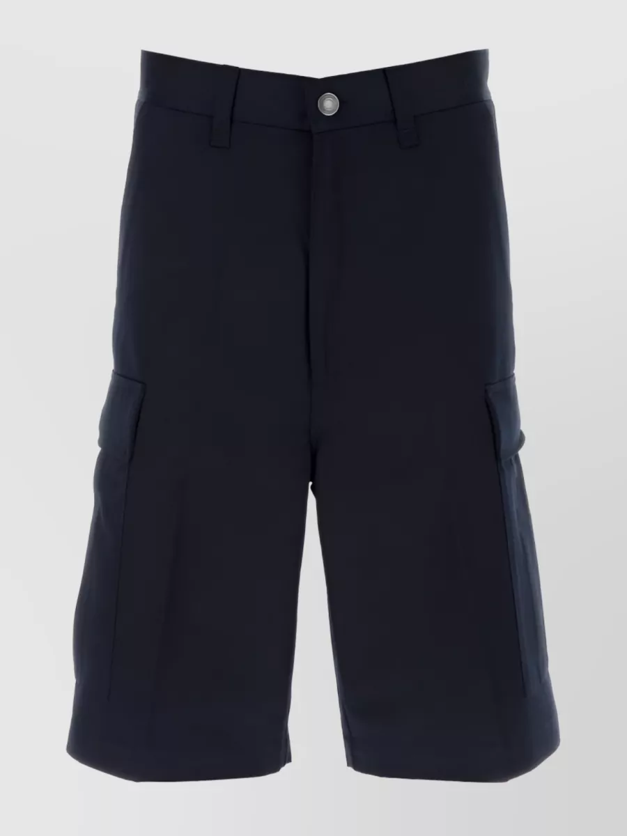 Shop Ami Alexandre Mattiussi Straight Leg Cargo Shorts In Blue