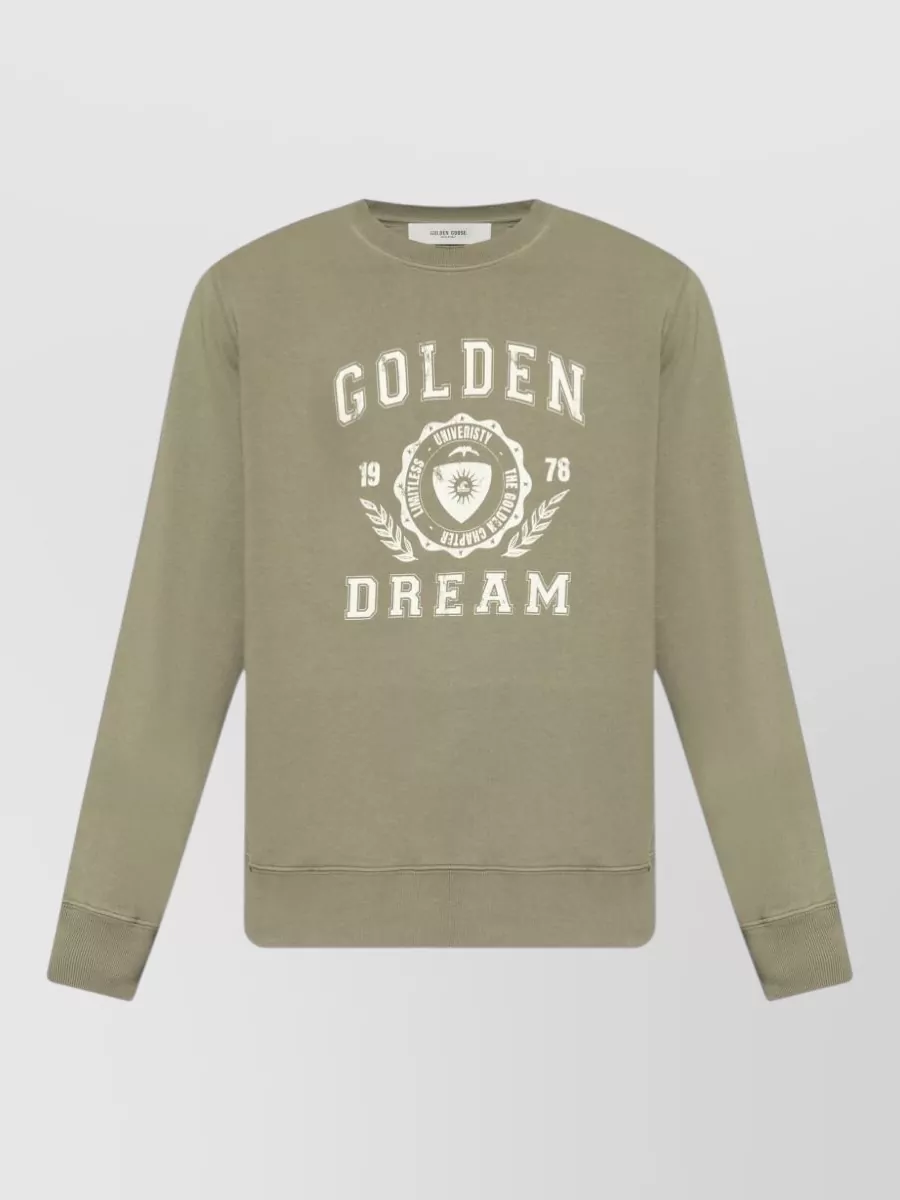 Golden Goose ribbed trim regular fit logo cotton sweatshirt