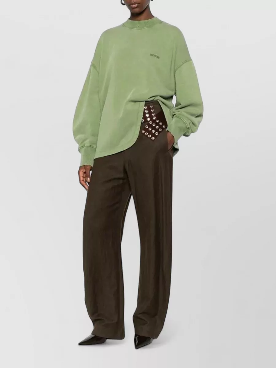 The Attico Ribbed Asymmetric Hem Sweatshirt