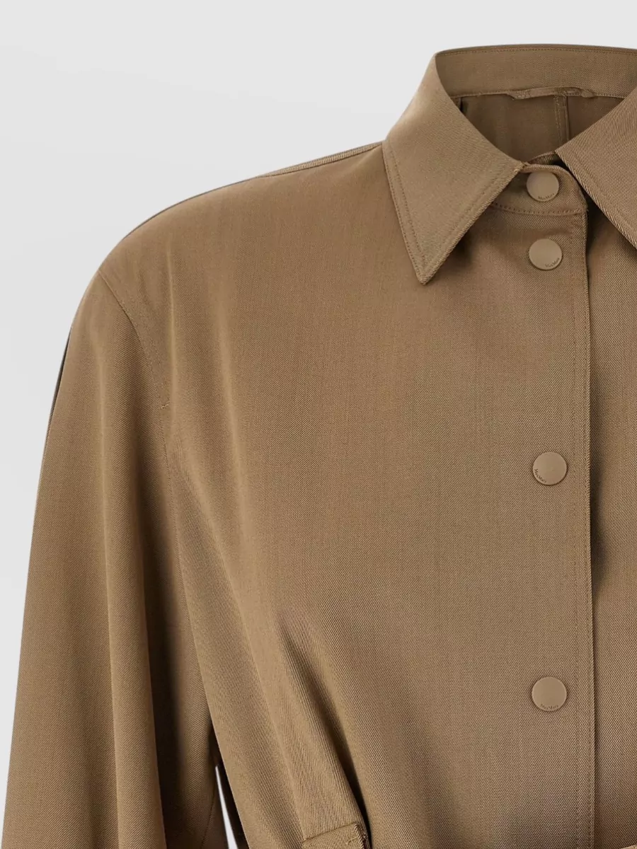 Max Mara Virgin Wool Belted Shirt Jacket