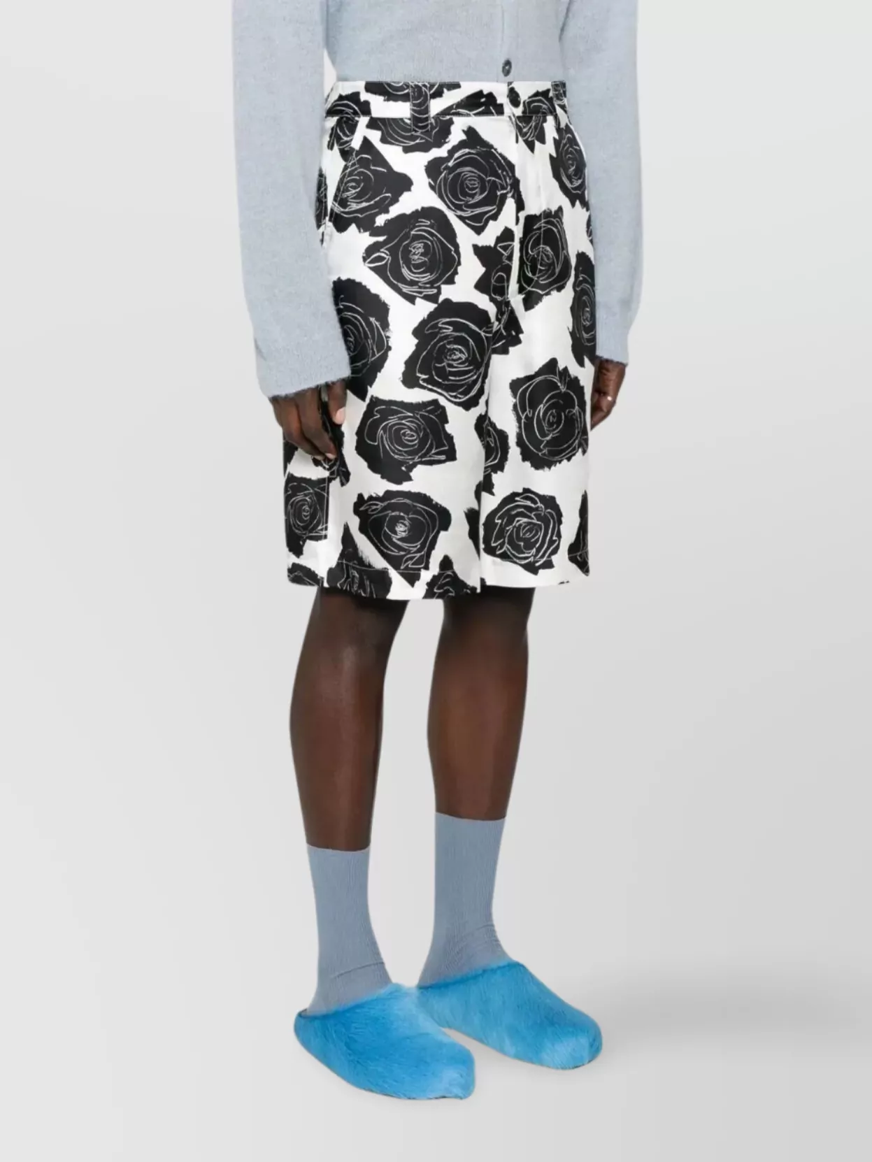 Marni Printed Shorts With Pockets And Belt Loops In White
