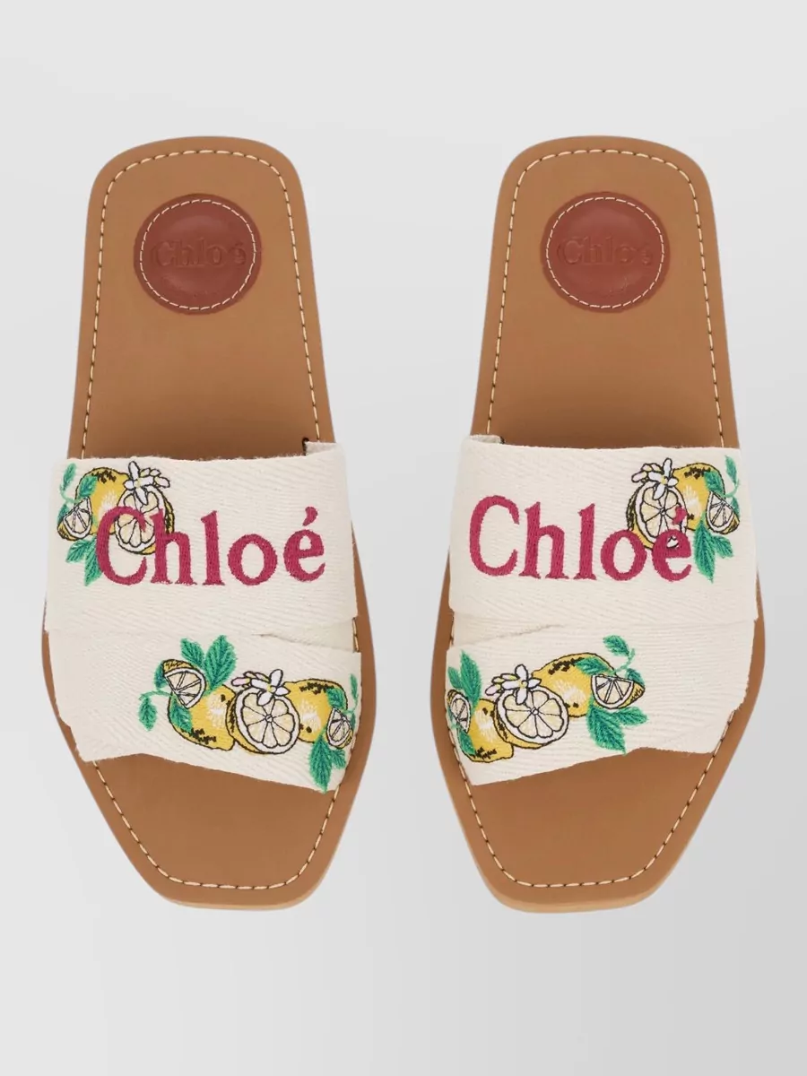 Chloé Linen Slides