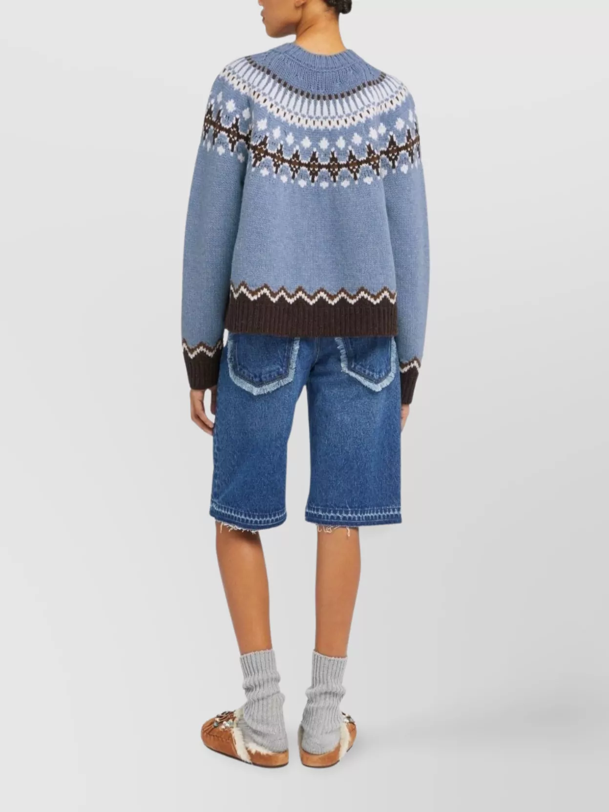 Alanui Sweet Winter Wool Crewneck Jumper In Blue