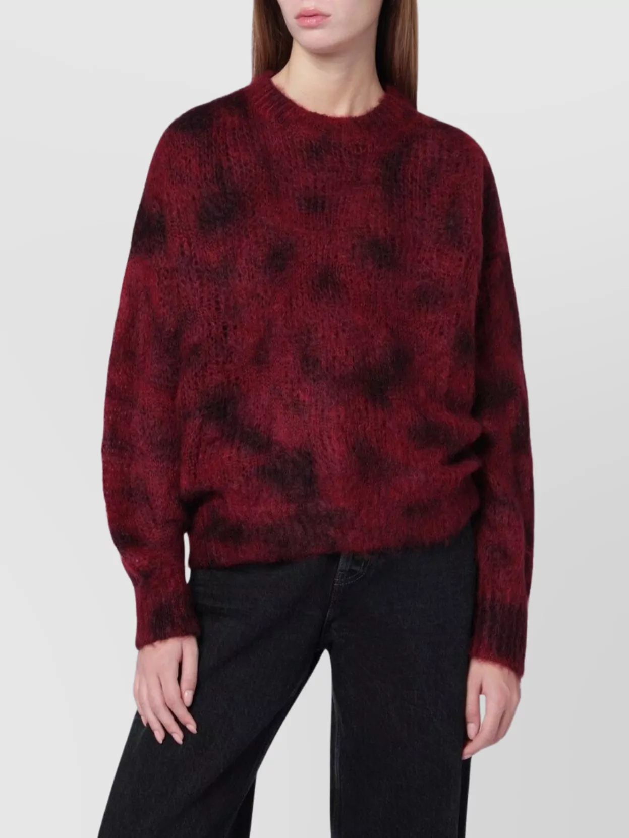 Isabel Marant Mohair And Wool Crew Neck Sweater In Red