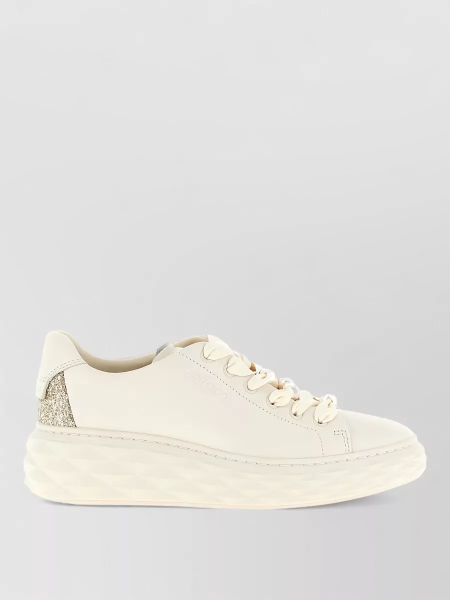 Jimmy Choo Diamond Light Maxi Sneakers Pearl Glitter Sole