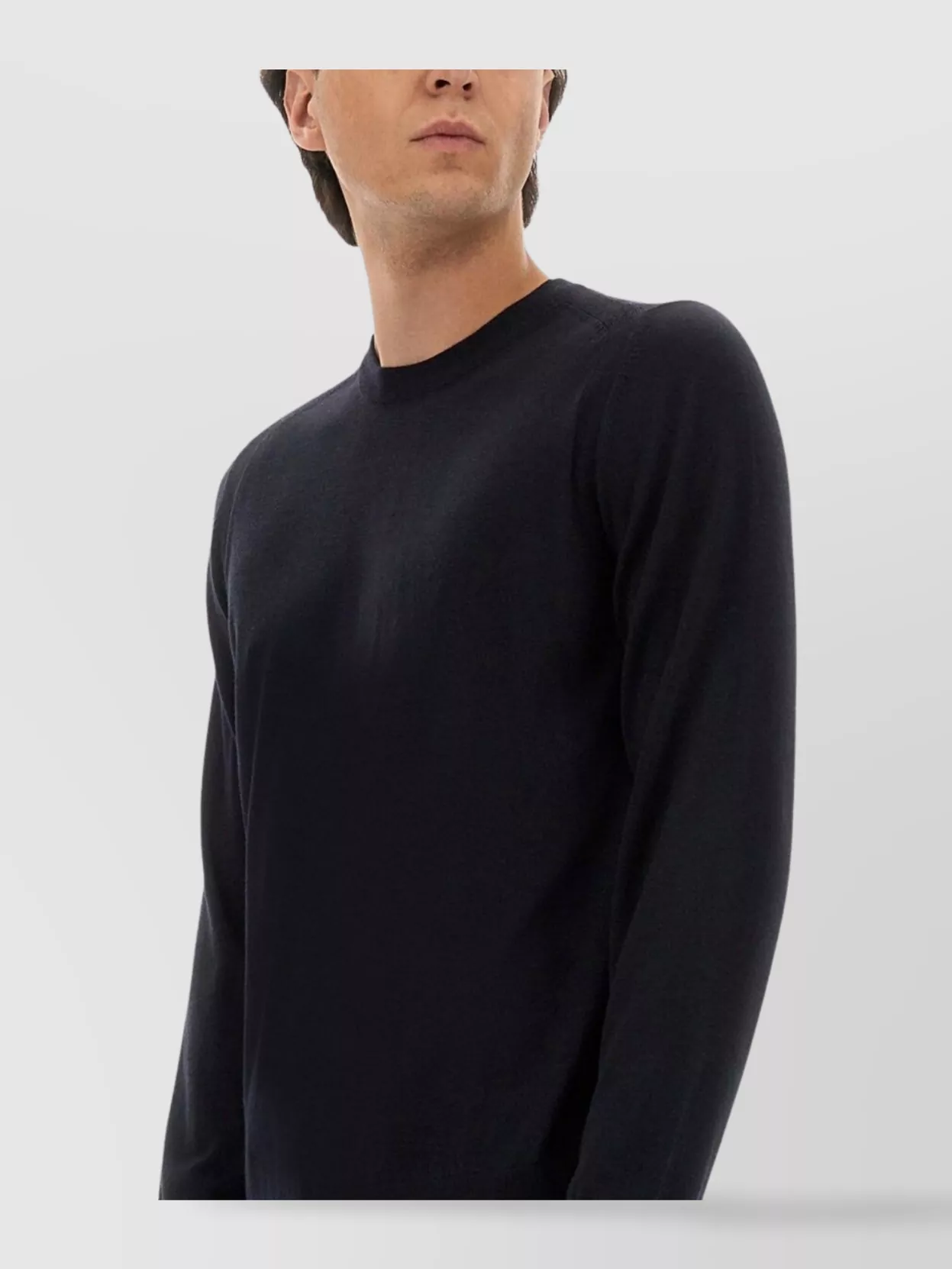 Boss Crew Neck Sweater Ribbed Cuffs