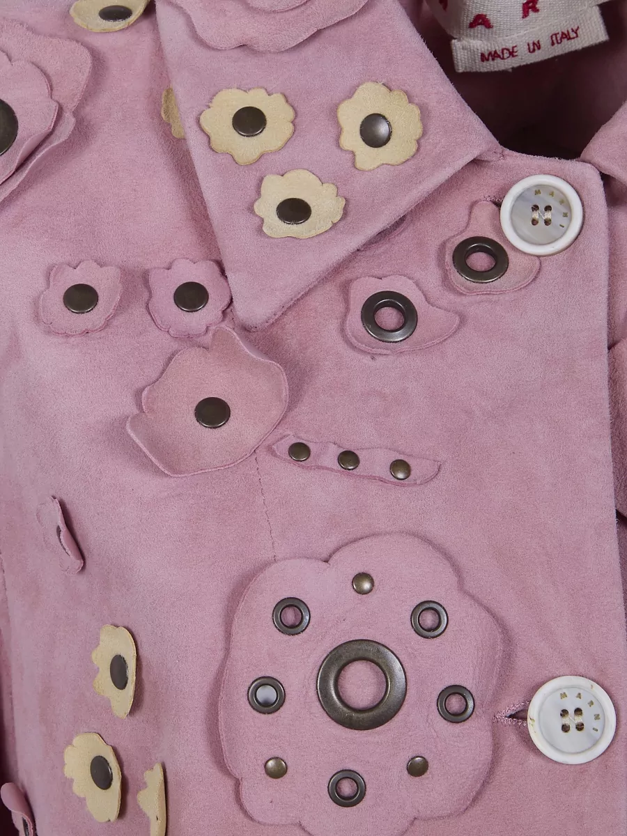 Marni Jacket Long Sleeves Floral Appliqué Collar Pockets