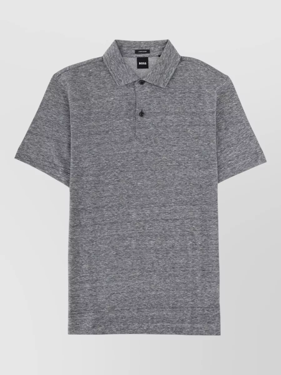 Boss cotton linen polo shirt