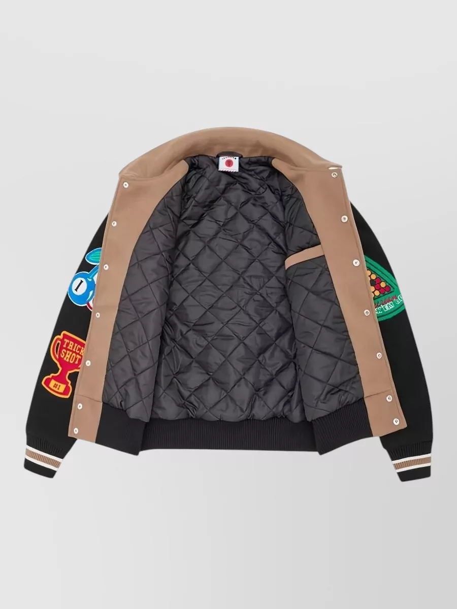 Icecream Bomber Jackets Graphic Print Embroidered Patches Ribbed