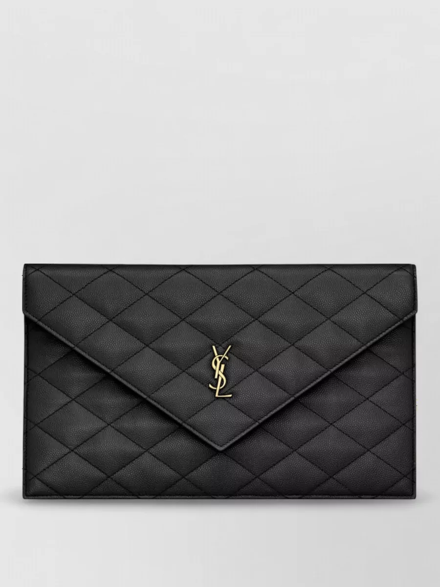 Saint Laurent paris leather clutch bag