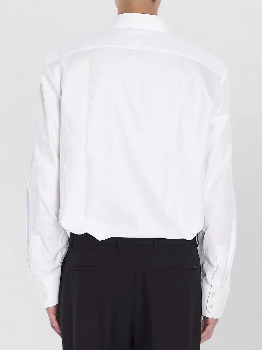 Saint Laurent Shirt Striped Cotton Poplin Pointed Collar