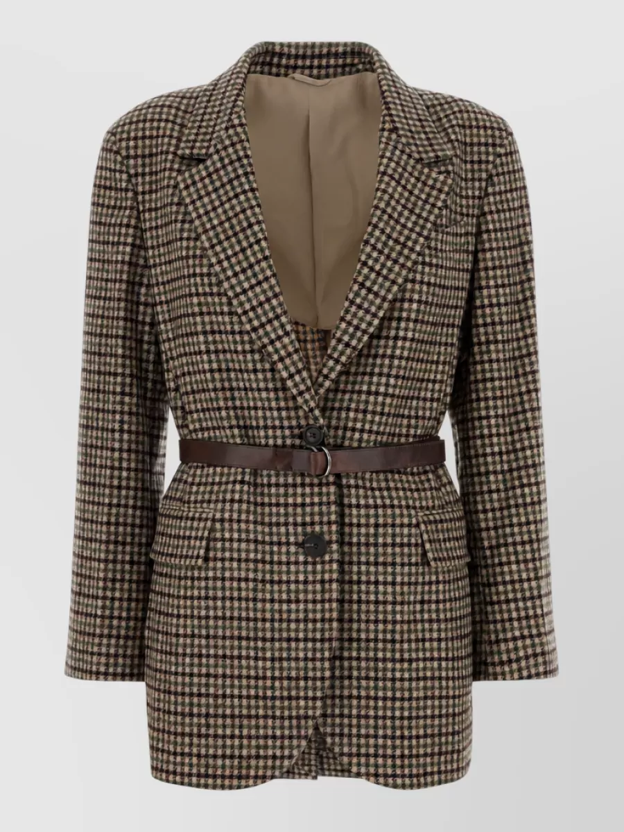 Brunello Cucinelli embroidered wool blend blazer