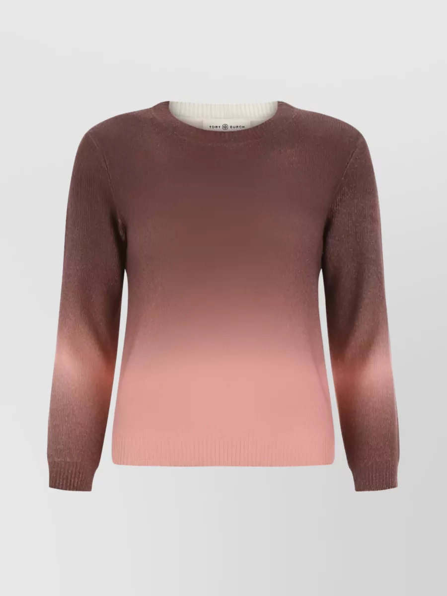 Shop Tory Burch Cashmere Knit Featuring Ombré Effect In Burgundy
