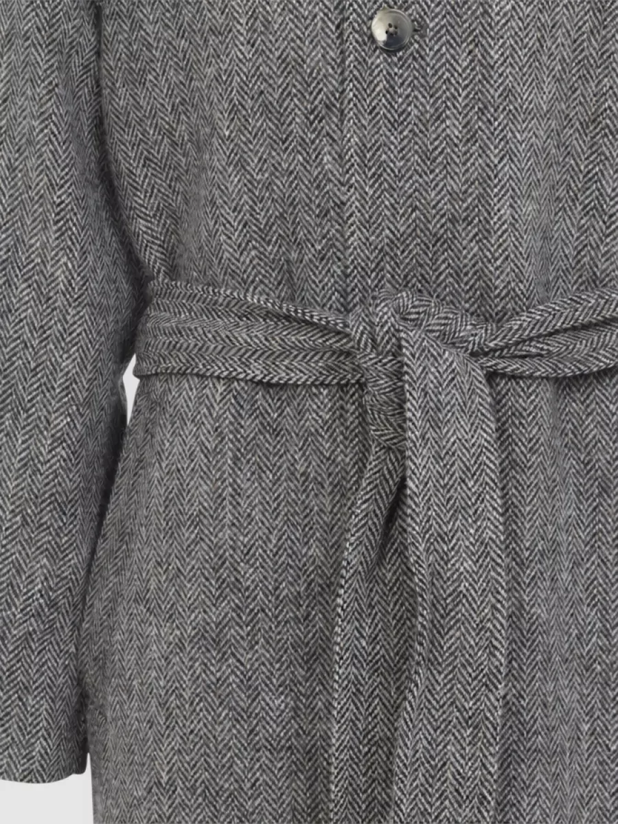 Paul Smith Wool Long Single-Breasted Belted Coat