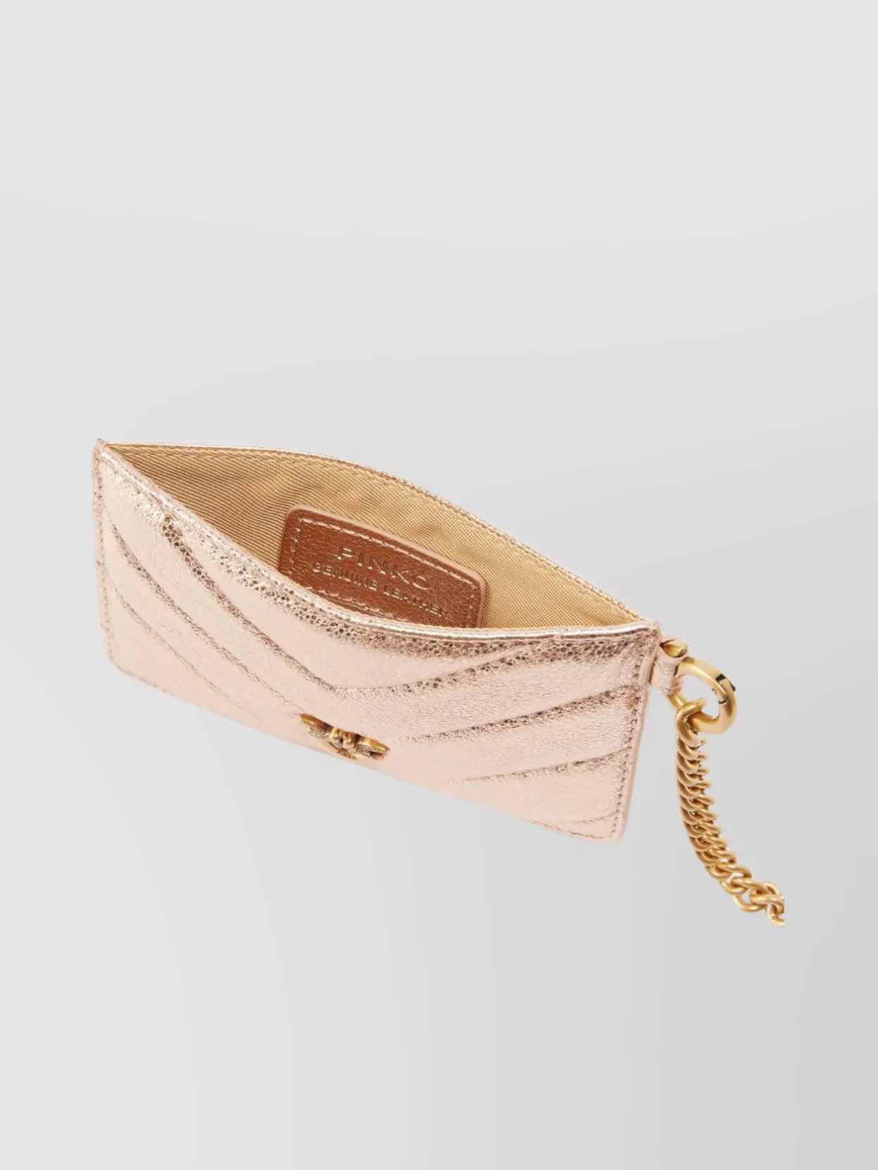 PINKO CHAIN CARDHOLDER CHEVRON QUILTING