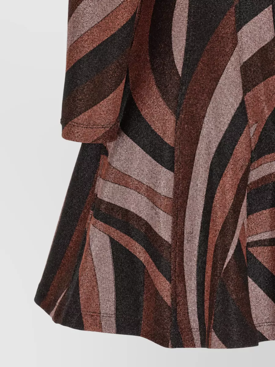 Pucci Printed Boat Neck 3/4 Sleeve Mini Dress