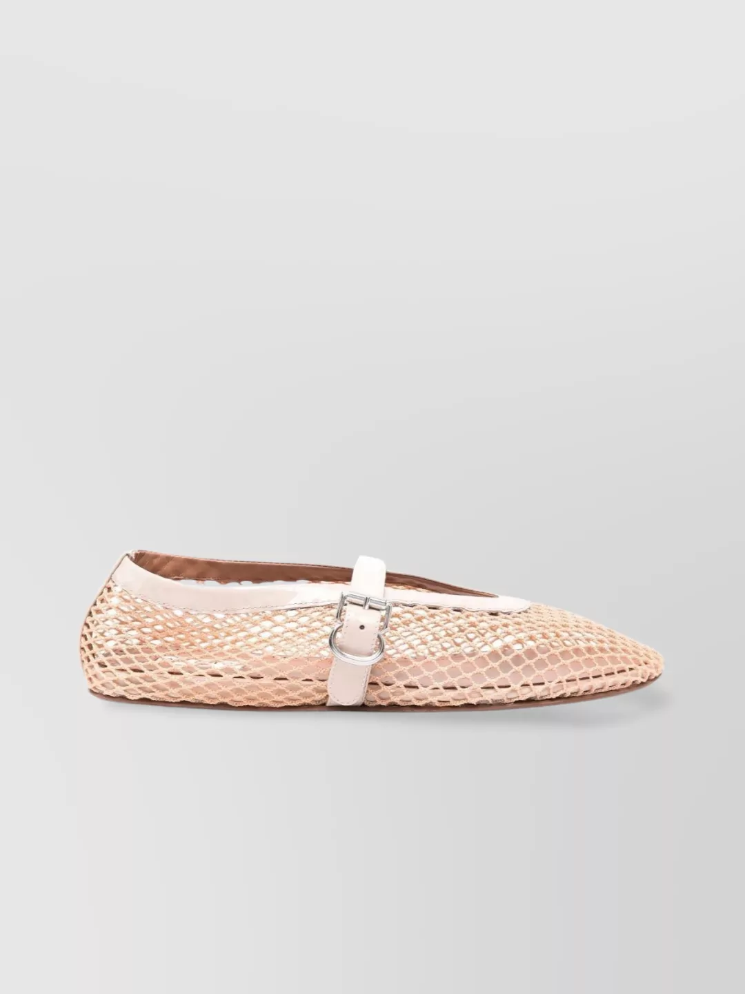 Alaïa Clair Fishnet Ballerina Flats In Pink