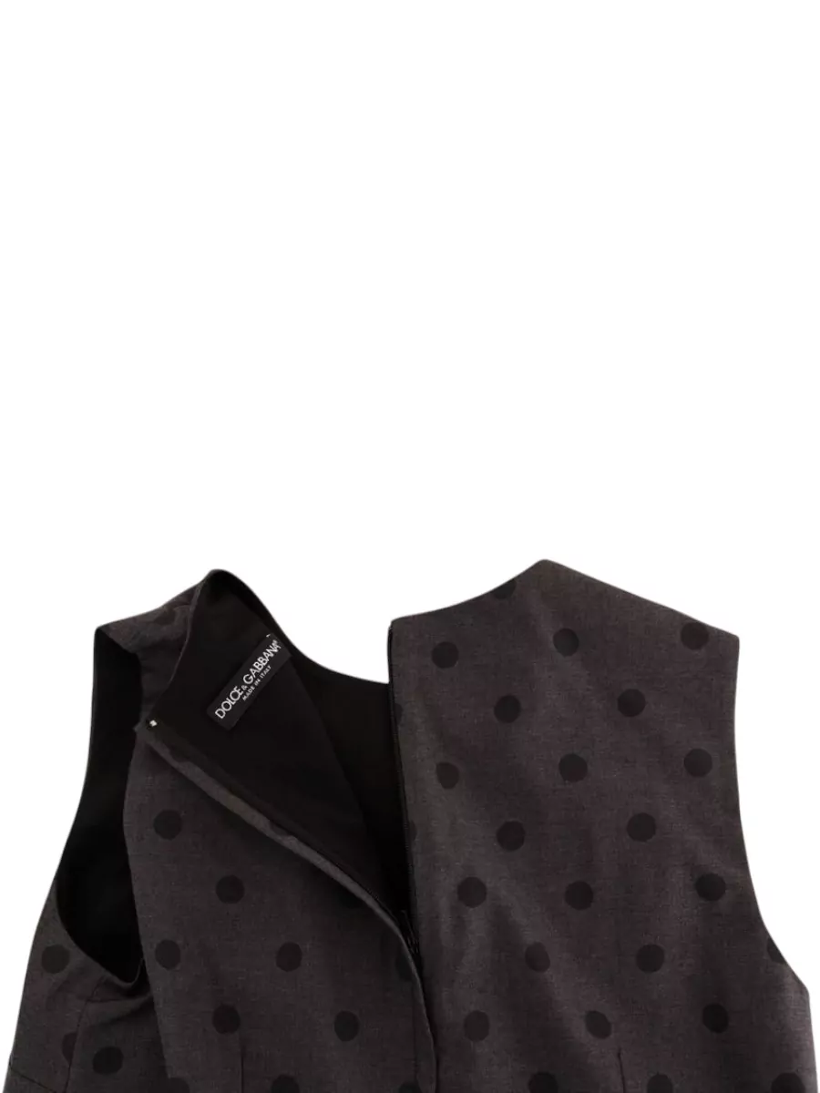 Dolce&Gabbana Wool Sleeveless Polka-Dot Knee-Length Dress